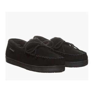 New BEARPAW Wyden II 2200 Mens Moc‎ Toe Black Slip On Slipper Shearling Lined 11
